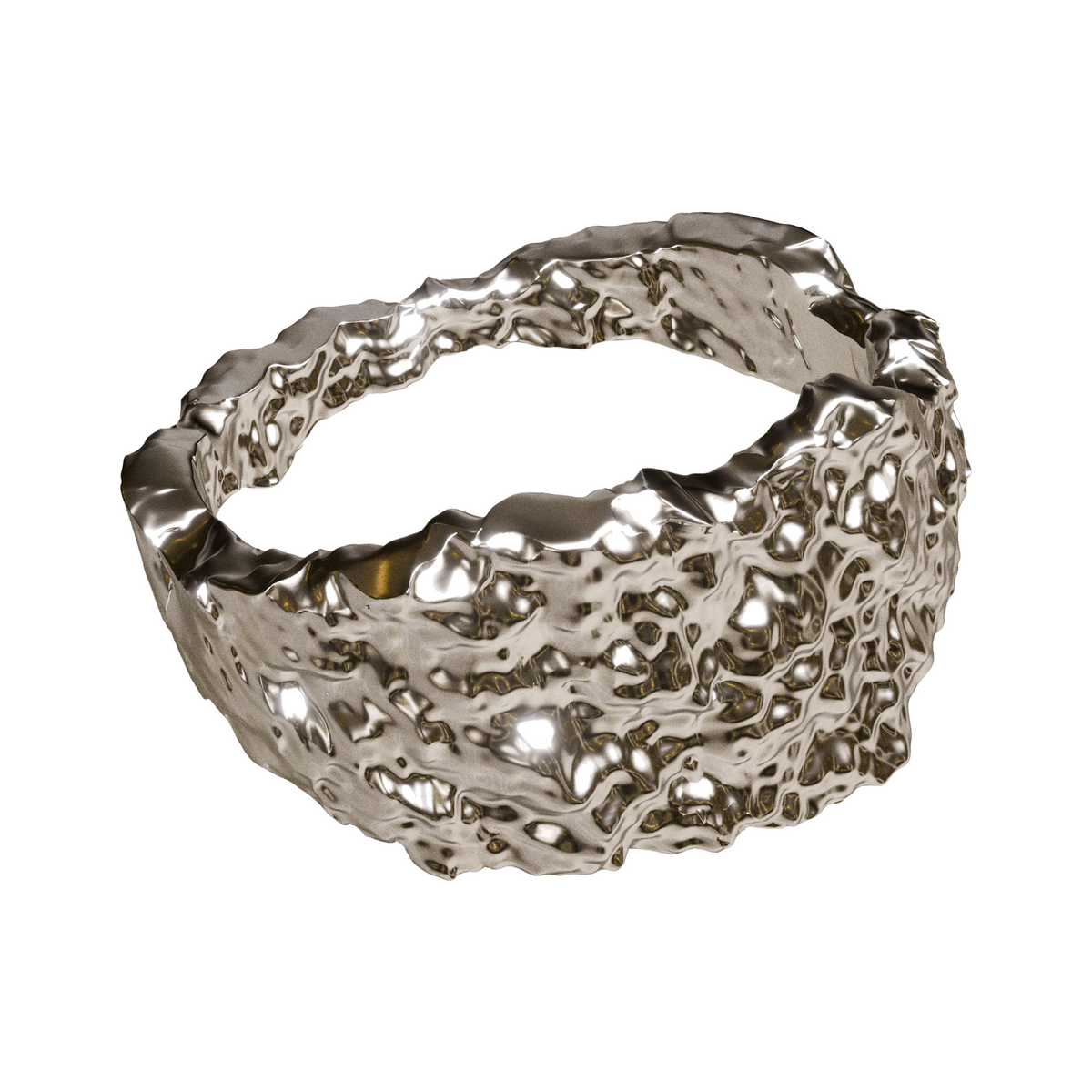 Distorted Silverring in 925 sterling silver, alternate view