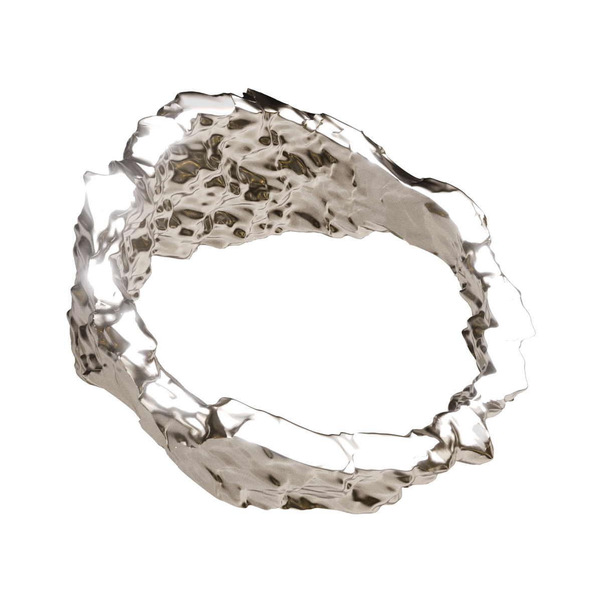 Distorted Silverring in 925 sterling silver, detail view